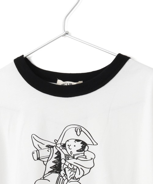 MAKE YOUR DAY(メイクユアデイ)の「ナポレオン柄リンガー半袖Tシャツ■80~140cm(Tシャツ/カットソー・キッズ・イエロー/オフホワイト・80/90/100/110/120/130/140)」の12枚目の写真