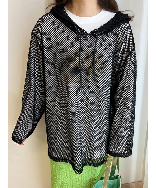 WC(ダブル シー)の「メッシュビッグパーカー(Tシャツ/カットソー・レディース・ブラック/ライトパープル/ピンク/ホワイト・FREE)」の15枚目の写真