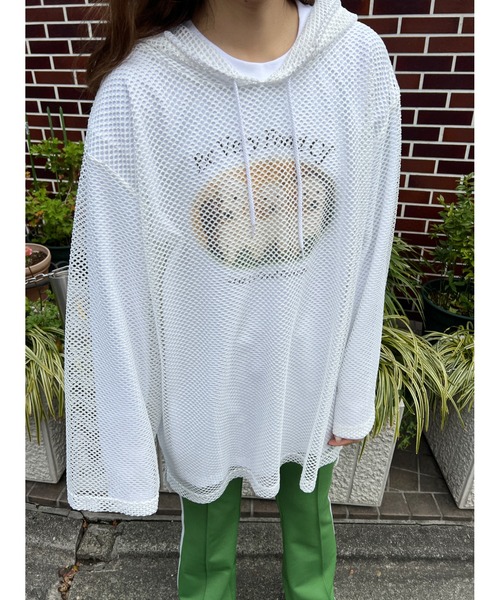 WC(ダブル シー)の「メッシュビッグパーカー(Tシャツ/カットソー・レディース・ブラック/ライトパープル/ピンク/ホワイト・FREE)」の9枚目の写真