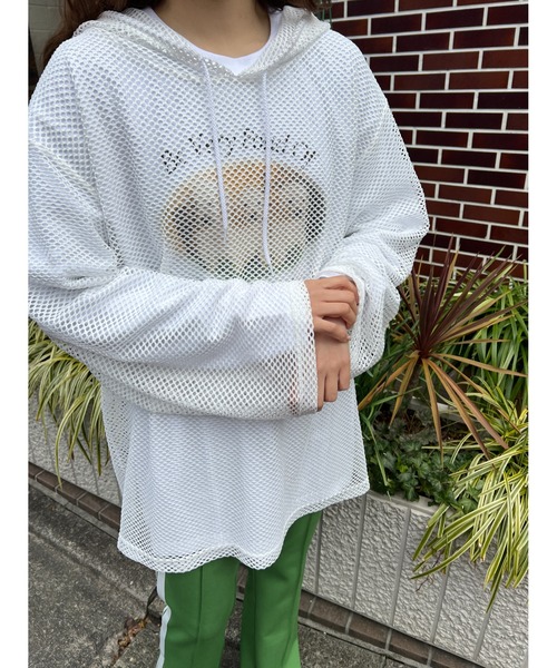 WC(ダブル シー)の「メッシュビッグパーカー(Tシャツ/カットソー・レディース・ブラック/ライトパープル/ピンク/ホワイト・FREE)」の10枚目の写真