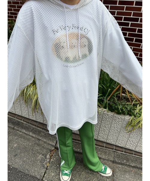 WC(ダブル シー)の「メッシュビッグパーカー(Tシャツ/カットソー・レディース・ブラック/ライトパープル/ピンク/ホワイト・FREE)」の11枚目の写真