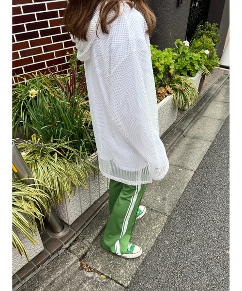 WC(ダブル シー)の「メッシュビッグパーカー(Tシャツ/カットソー・レディース・ブラック/ライトパープル/ピンク/ホワイト・FREE)」の14枚目の写真