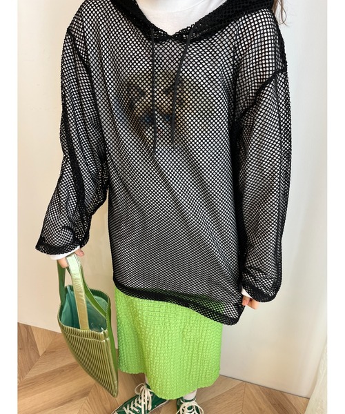 WC(ダブル シー)の「メッシュビッグパーカー(Tシャツ/カットソー・レディース・ブラック/ライトパープル/ピンク/ホワイト・FREE)」の16枚目の写真