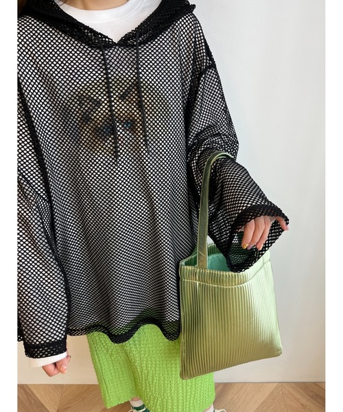 WC(ダブル シー)の「メッシュビッグパーカー(Tシャツ/カットソー・レディース・ブラック/ライトパープル/ピンク/ホワイト・FREE)」の17枚目の写真
