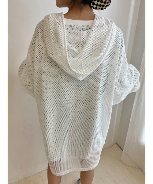 WC(ダブル シー)の「メッシュビッグパーカー(Tシャツ/カットソー・レディース・ブラック/ライトパープル/ピンク/ホワイト・FREE)」の8枚目の写真