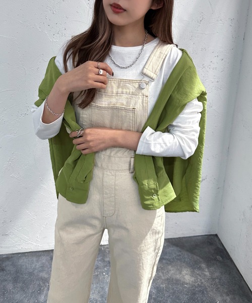 apres jour mignon（アプレジュールミニョン）の「デニムサロペット【ZOZOTOWN限定アイテム】（サロペット/オーバーオール・レディース・アイボリー/ブラック/ダークブルー・SMALL/LARGE/MEDIUM/X-LARGE）」の8枚目の写真