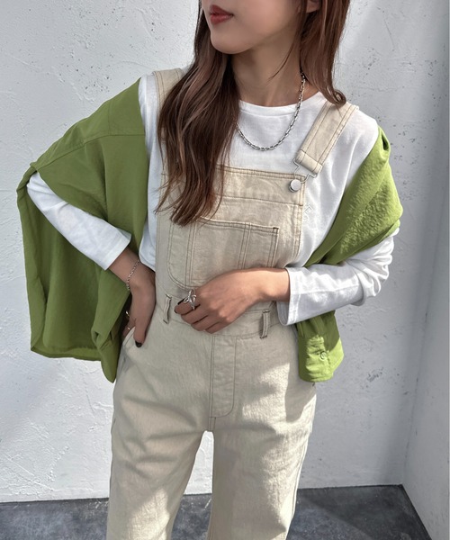 apres jour mignon（アプレジュールミニョン）の「デニムサロペット【ZOZOTOWN限定アイテム】（サロペット/オーバーオール・レディース・アイボリー/ブラック/ダークブルー・SMALL/LARGE/MEDIUM/X-LARGE）」の9枚目の写真