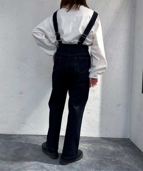 apres jour mignon（アプレジュールミニョン）の「デニムサロペット【ZOZOTOWN限定アイテム】（サロペット/オーバーオール・レディース・アイボリー/ブラック/ダークブルー・SMALL/LARGE/MEDIUM/X-LARGE）」の12枚目の写真