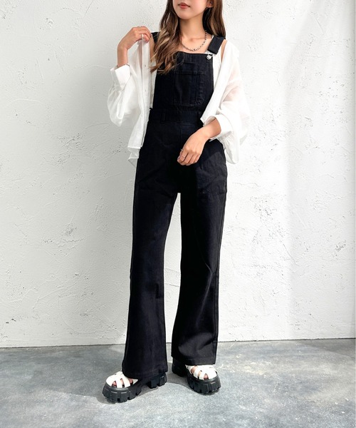 apres jour mignon（アプレジュールミニョン）の「デニムサロペット【ZOZOTOWN限定アイテム】（サロペット/オーバーオール・レディース・アイボリー/ブラック/ダークブルー・SMALL/LARGE/MEDIUM/X-LARGE）」の15枚目の写真