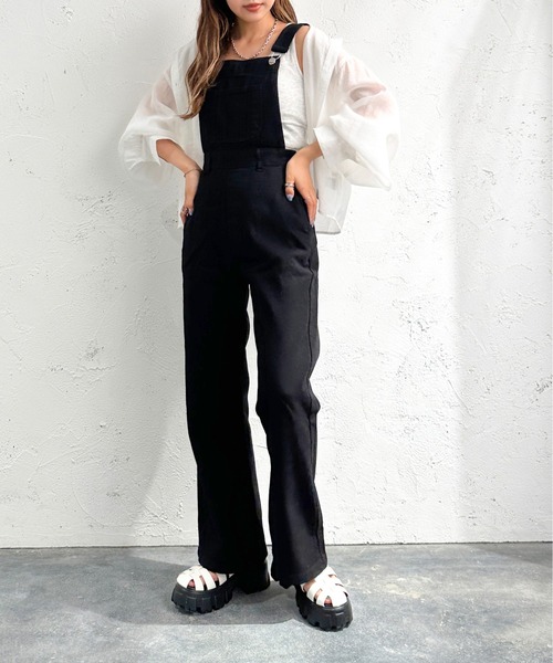 apres jour mignon（アプレジュールミニョン）の「デニムサロペット【ZOZOTOWN限定アイテム】（サロペット/オーバーオール・レディース・アイボリー/ブラック/ダークブルー・SMALL/LARGE/MEDIUM/X-LARGE）」の16枚目の写真