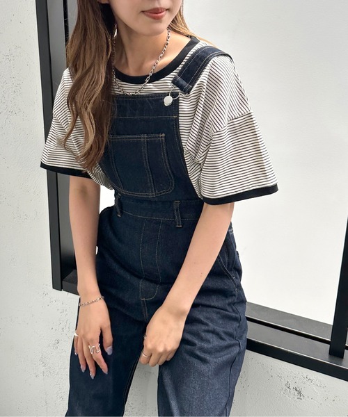 apres jour mignon（アプレジュールミニョン）の「デニムサロペット【ZOZOTOWN限定アイテム】（サロペット/オーバーオール・レディース・アイボリー/ブラック/ダークブルー・SMALL/LARGE/MEDIUM/X-LARGE）」の19枚目の写真