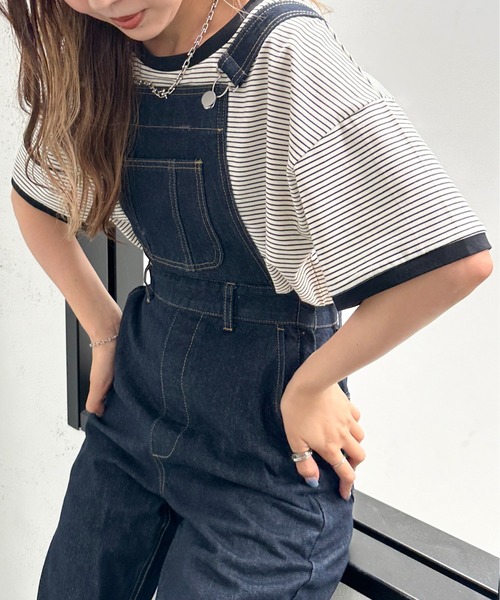 apres jour mignon（アプレジュールミニョン）の「デニムサロペット【ZOZOTOWN限定アイテム】（サロペット/オーバーオール・レディース・アイボリー/ブラック/ダークブルー・SMALL/LARGE/MEDIUM/X-LARGE）」の20枚目の写真