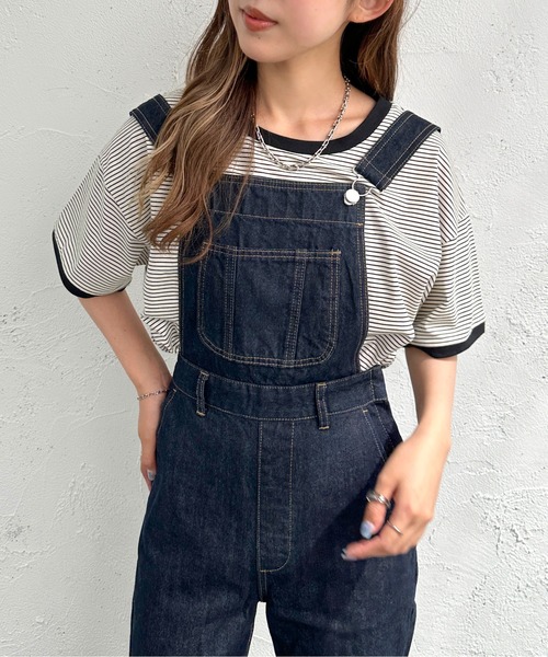 apres jour mignon（アプレジュールミニョン）の「デニムサロペット【ZOZOTOWN限定アイテム】（サロペット/オーバーオール・レディース・アイボリー/ブラック/ダークブルー・SMALL/LARGE/MEDIUM/X-LARGE）」の21枚目の写真
