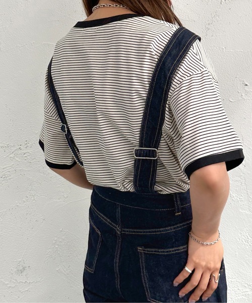 apres jour mignon（アプレジュールミニョン）の「デニムサロペット【ZOZOTOWN限定アイテム】（サロペット/オーバーオール・レディース・アイボリー/ブラック/ダークブルー・SMALL/LARGE/MEDIUM/X-LARGE）」の22枚目の写真