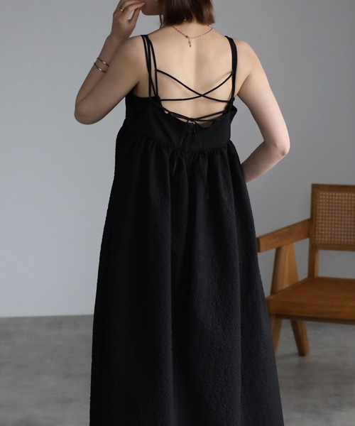 ジャガードフレアキャミワンピース（ワンピース）｜Bonjour Sagan