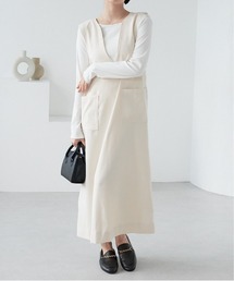ECRIRE | 深Vネックジャンスカ(ジャンパースカート)