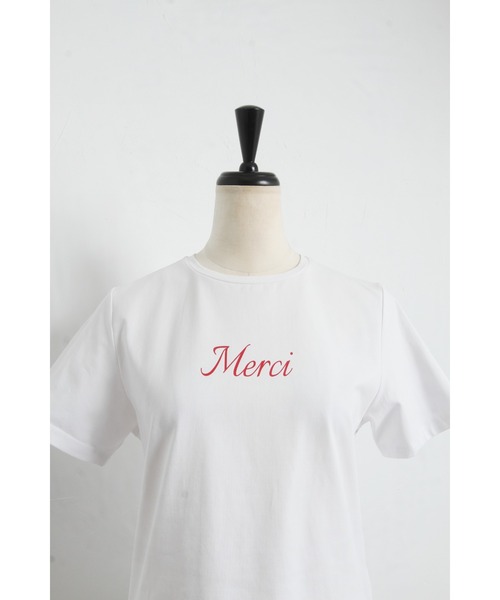 &. NOSTALGIA（アンドドットノスタルジア）の「メルシーTシャツ（Tシャツ/カットソー・レディース・ブルー/レッド/ネイビー・FREE）」の5枚目の写真
