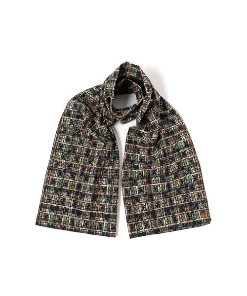 BEAMS PLUS（ビームスプラス）の「BEAMS PLUS / インディアン マドラスチェック ブロックプリント  ストール（ストール/ショール・メンズ・イエロー/グリーン・ONE SIZE）」の2枚目の写真