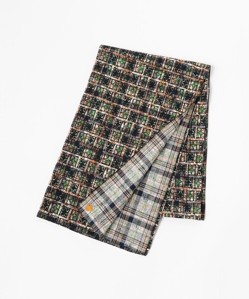 BEAMS PLUS（ビームスプラス）の「BEAMS PLUS / インディアン マドラスチェック ブロックプリント  ストール（ストール/ショール・メンズ・イエロー/グリーン・ONE SIZE）」の7枚目の写真