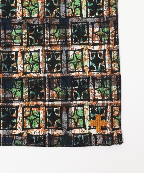 BEAMS PLUS（ビームスプラス）の「BEAMS PLUS / インディアン マドラスチェック ブロックプリント  ストール（ストール/ショール・メンズ・イエロー/グリーン・ONE SIZE）」の8枚目の写真