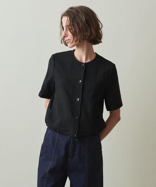 Steven Alan(スティーブンアラン)の「<Steven Alan>SHORT SLEEVE BLOUSE/ブラウス(シャツ/ブラウス・レディース・ブラック/ネイビー・M/S)」の2枚目の写真
