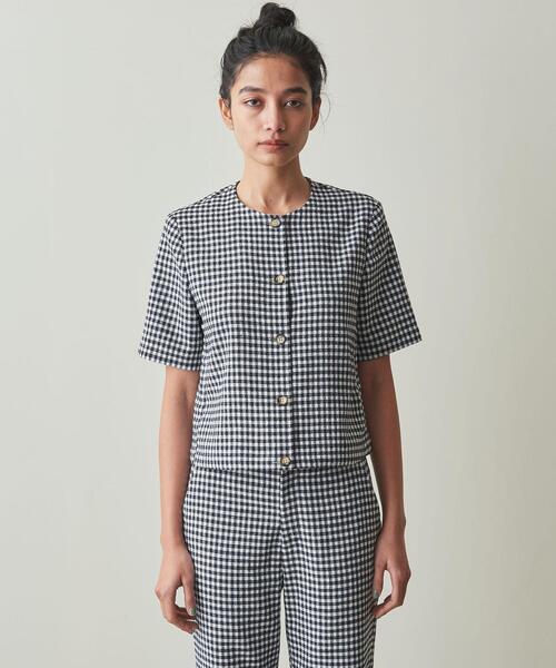 Steven Alan(スティーブンアラン)の「<Steven Alan>SHORT SLEEVE BLOUSE/ブラウス(シャツ/ブラウス・レディース・ブラック/ネイビー・M/S)」の3枚目の写真