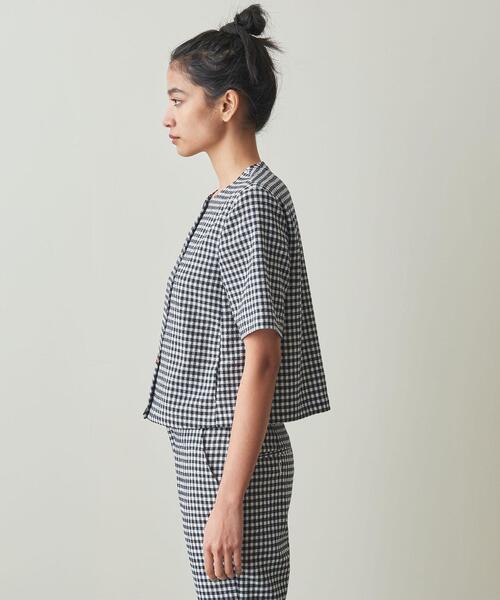 Steven Alan(スティーブンアラン)の「<Steven Alan>SHORT SLEEVE BLOUSE/ブラウス(シャツ/ブラウス・レディース・ブラック/ネイビー・M/S)」の4枚目の写真