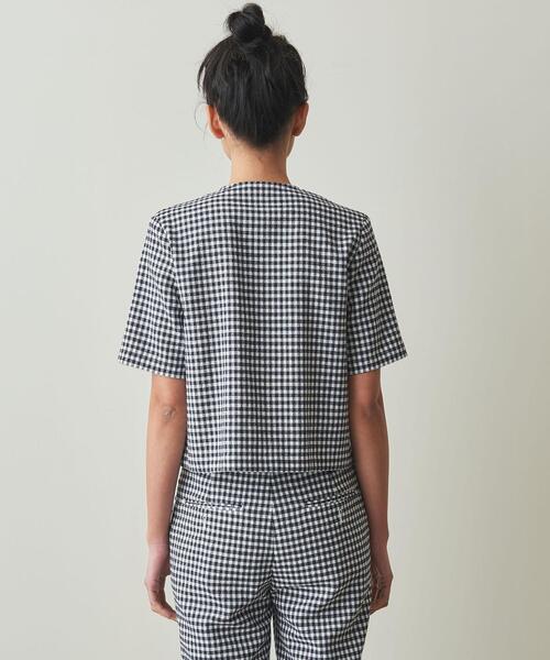 Steven Alan(スティーブンアラン)の「<Steven Alan>SHORT SLEEVE BLOUSE/ブラウス(シャツ/ブラウス・レディース・ブラック/ネイビー・M/S)」の5枚目の写真