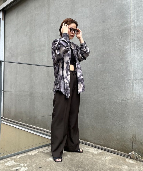 CIAOPANIC（チャオパニック）の「総柄レギュラーカラーシャツ（シャツ/ブラウス・レディース・グレー/ブルー・FREE）」の19枚目の写真