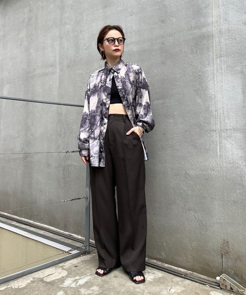 CIAOPANIC（チャオパニック）の「総柄レギュラーカラーシャツ（シャツ/ブラウス・レディース・グレー/ブルー・FREE）」の18枚目の写真