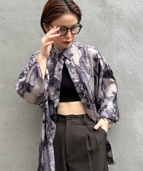 CIAOPANIC（チャオパニック）の「総柄レギュラーカラーシャツ（シャツ/ブラウス・レディース・グレー/ブルー・FREE）」の22枚目の写真