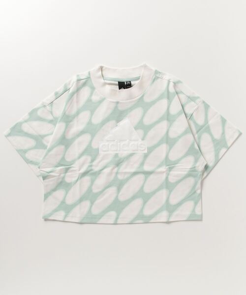 adidas(アディダス)の「アディダス adidas マリメッコ フューチャーアイコン スリーストライプス 半袖Tシャツ(Tシャツ/カットソー・レディース・ホワイト×ブルー/ホワイト×ブラック・L/XL/M/S)」の2枚目の写真