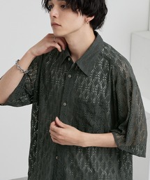 MONO-MART | レースシアールーズ半袖シャツ(シャツ/ブラウス)