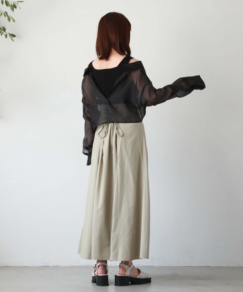 archives(アルシーヴ)の「シアーマルチシャツ×ニットタンクSET(シャツ/ブラウス・レディース・ブラック/ベージュ/オフホワイト/ピンク・MEDIUM)」の14枚目の写真