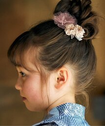 チュールフラワーヘアクリップ_あぷれのはんなり浴衣&甚平