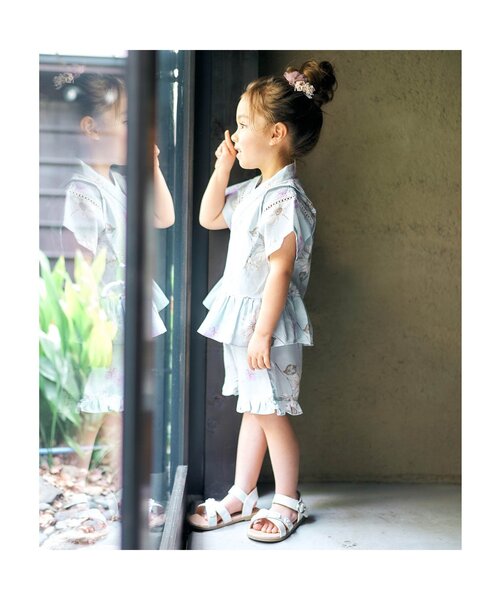 apres les cours(アプレレクール)の「チュールフラワーヘアクリップ_あぷれのはんなり浴衣&甚平(バレッタ/ヘアクリップ・キッズ・ピンク/アイボリー・FREE)」の6枚目の写真