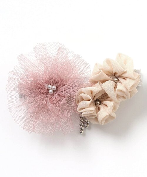 apres les cours(アプレレクール)の「チュールフラワーヘアクリップ_あぷれのはんなり浴衣&甚平(バレッタ/ヘアクリップ・キッズ・ピンク/アイボリー・FREE)」の10枚目の写真