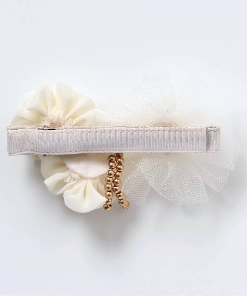 apres les cours(アプレレクール)の「チュールフラワーヘアクリップ_あぷれのはんなり浴衣&甚平(バレッタ/ヘアクリップ・キッズ・ピンク/アイボリー・FREE)」の3枚目の写真