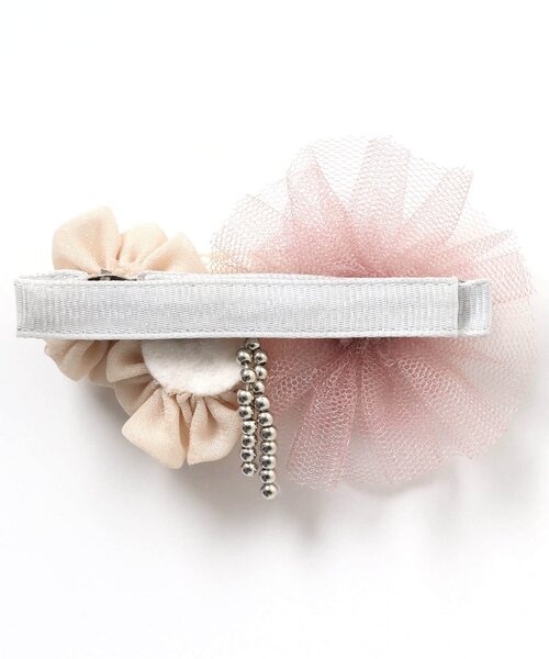 apres les cours(アプレレクール)の「チュールフラワーヘアクリップ_あぷれのはんなり浴衣&甚平(バレッタ/ヘアクリップ・キッズ・ピンク/アイボリー・FREE)」の4枚目の写真