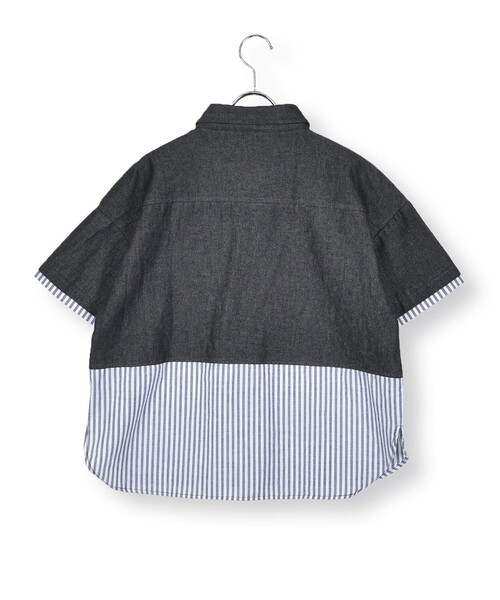 ZIDDY（ジディ）の「デニムコットンドッキングシャツ(130~160cm)（シャツ/ブラウス・キッズ・ブルー/ブラック・160/140/130/150）」の14枚目の写真