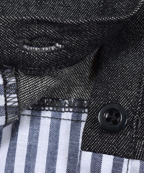 ZIDDY（ジディ）の「デニムコットンドッキングシャツ(130~160cm)（シャツ/ブラウス・キッズ・ブルー/ブラック・160/140/130/150）」の19枚目の写真