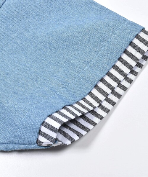 ZIDDY（ジディ）の「デニムコットンドッキングシャツ(130~160cm)（シャツ/ブラウス・キッズ・ブルー/ブラック・160/140/130/150）」の5枚目の写真