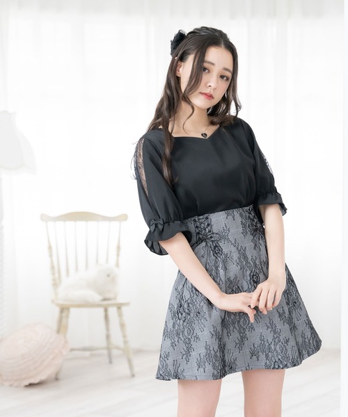 DearMyLoveRose（ディアマイラブローズ）の「2way肩リボンハートネックブラウス（シャツ/ブラウス・レディース・オフホワイト/ベビーピンク/ブラック/ホワイト・LARGE/XX-LARGE/MEDIUM/X-LARGE）」の13枚目の写真
