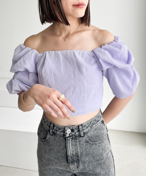 KIN パフスリーブ ショート ブラウス Heather（ヘザー）の「パフスリーブショートブラウス 903808（シャツ