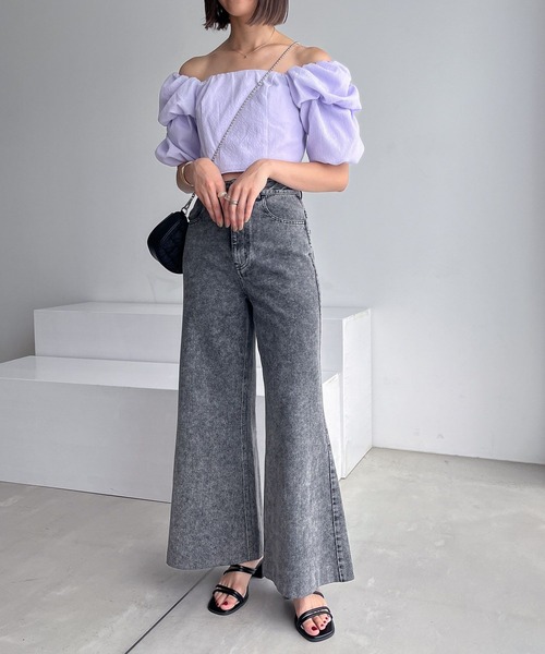 Heather（ヘザー）の「パフスリーブショートブラウス 903808（シャツ