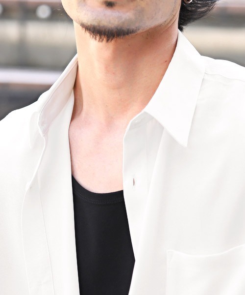 LUXSTYLE（ラグスタイル）の「ビッグシルエット半袖シャツ（シャツ/ブラウス・メンズ・ブラック/ホワイト/ブルーグレー/グリーン・L/M/XL）」の15枚目の写真