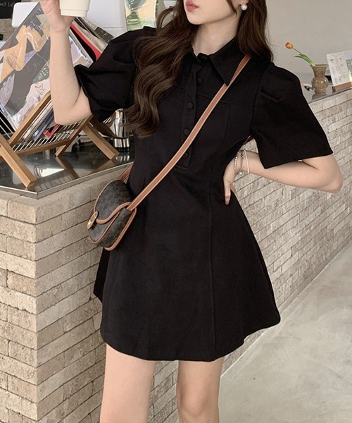 FREE STYLISTS(フリー スタイリスト)の「YUGA_YGMC ボリュームスリーブ フレアミニワンピース(ワンピース・レディース・グレー/ブラック/ブラウン・FREE)」の8枚目の写真