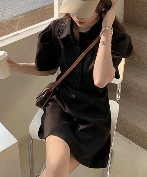 FREE STYLISTS(フリー スタイリスト)の「YUGA_YGMC ボリュームスリーブ フレアミニワンピース(ワンピース・レディース・グレー/ブラック/ブラウン・FREE)」の9枚目の写真