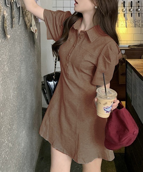 ボリュームフレアミニワンピース ボリュームフレアミニワンピース（ワンピース）｜STYLEMIXER