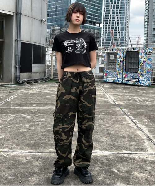 OY/オーワイ』BLACK CAT CROP/ブラックキャット クロップ 半袖